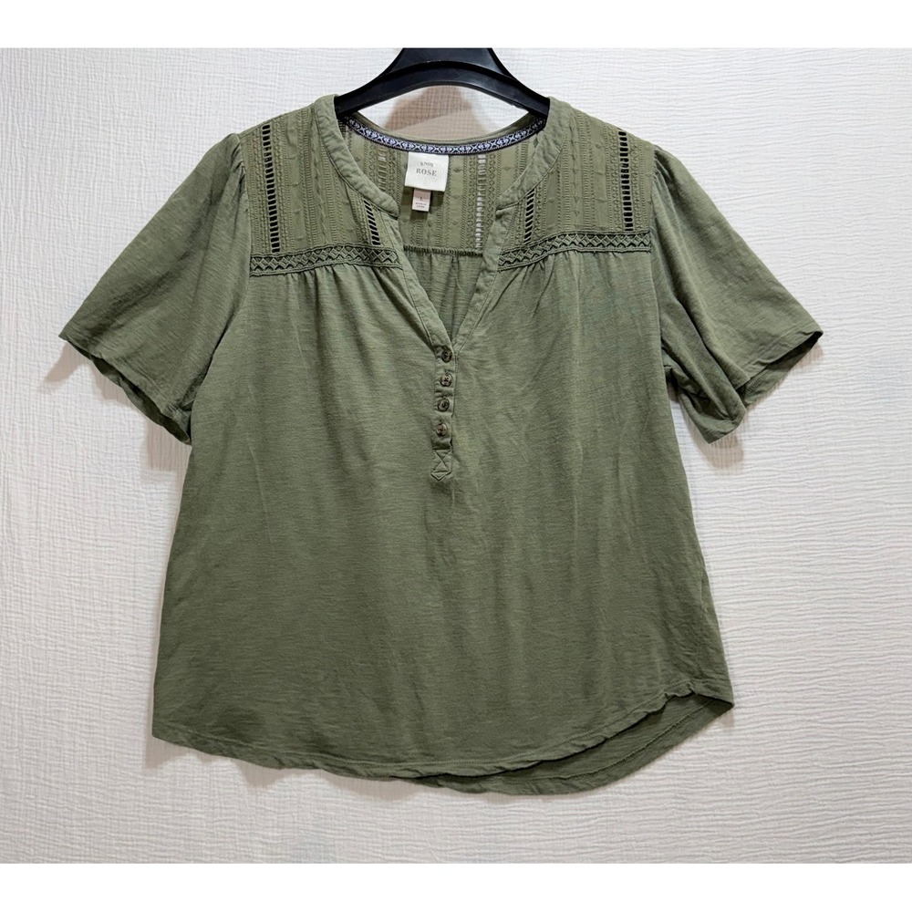 Knox Rose Olive Green Short-Sleeve Blouse